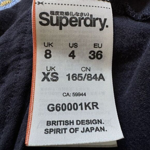 Y2k Superdry Knot Fit Faded Black Women’s Size 4 Small Streetwear Preppy Logo - Picture 10 of 11